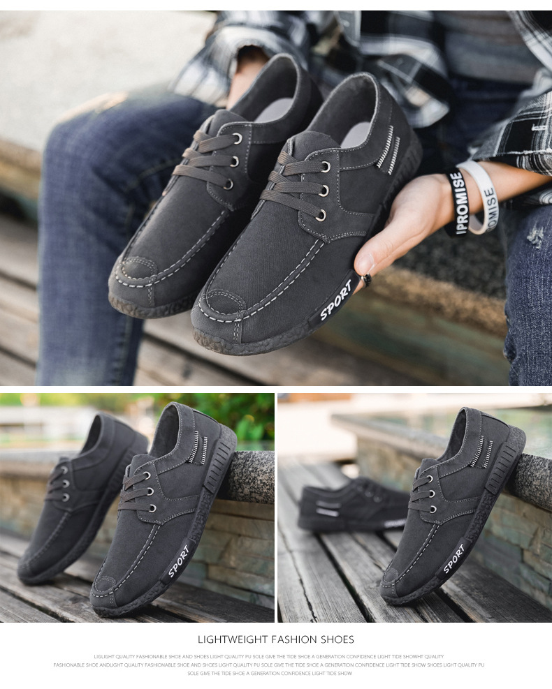 Men Shoes Denim Lace-Up Men Casual Shoes Breathable Male Canvas Footwear