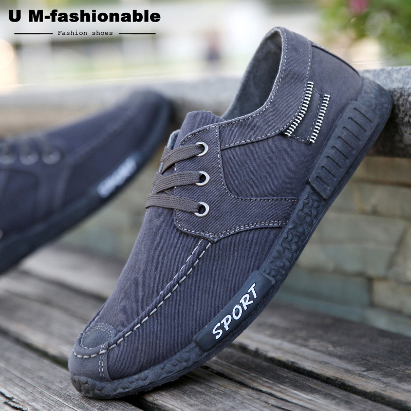 Men Shoes Denim Lace-Up Men Casual Shoes Breathable Male Canvas Footwear