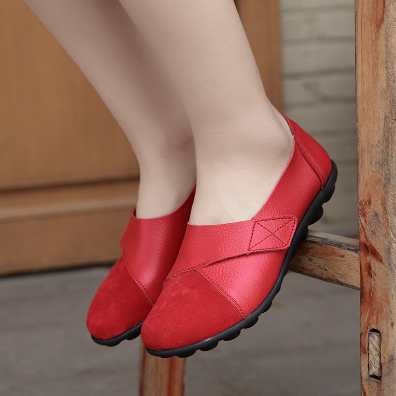 Women&apos;s Shoes Leather Casual Round Toe Moccasins Comfort Driving Loafers Comfort Walking Flat Shoes