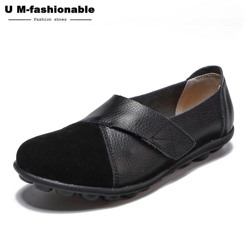 Women&apos;s Shoes Leather Casual Round Toe Moccasins Comfort Driving Loafers Comfort Walking Flat Shoes
