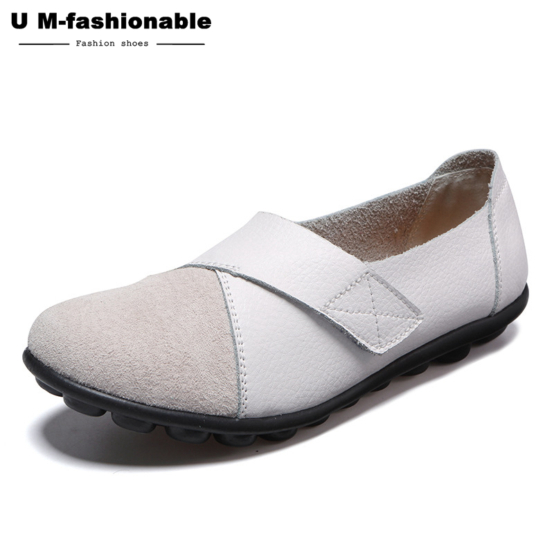 Women&apos;s Shoes Leather Casual Round Toe Moccasins Comfort Driving Loafers Comfort Walking Flat Shoes