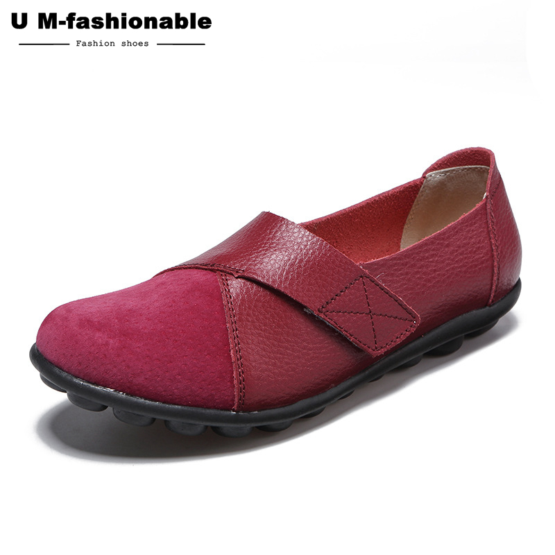 Women&apos;s Shoes Leather Casual Round Toe Moccasins Comfort Driving Loafers Comfort Walking Flat Shoes