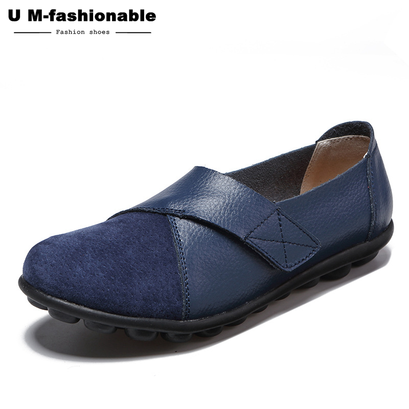 Women&apos;s Shoes Leather Casual Round Toe Moccasins Comfort Driving Loafers Comfort Walking Flat Shoes