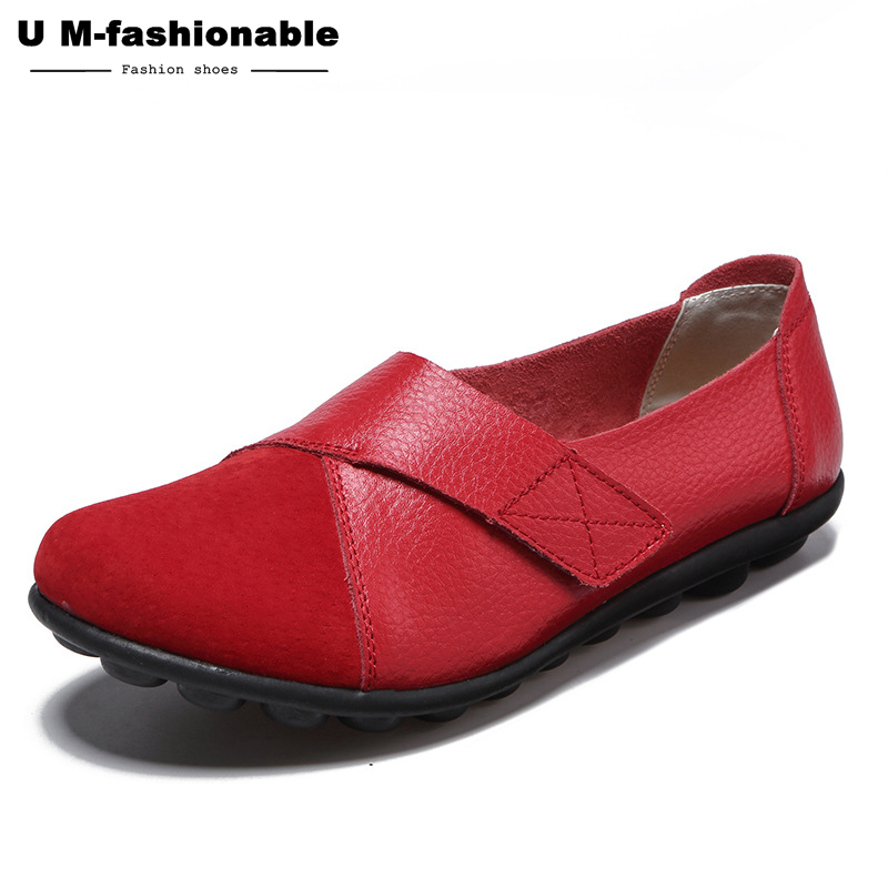 Women&apos;s Shoes Leather Casual Round Toe Moccasins Comfort Driving Loafers Comfort Walking Flat Shoes