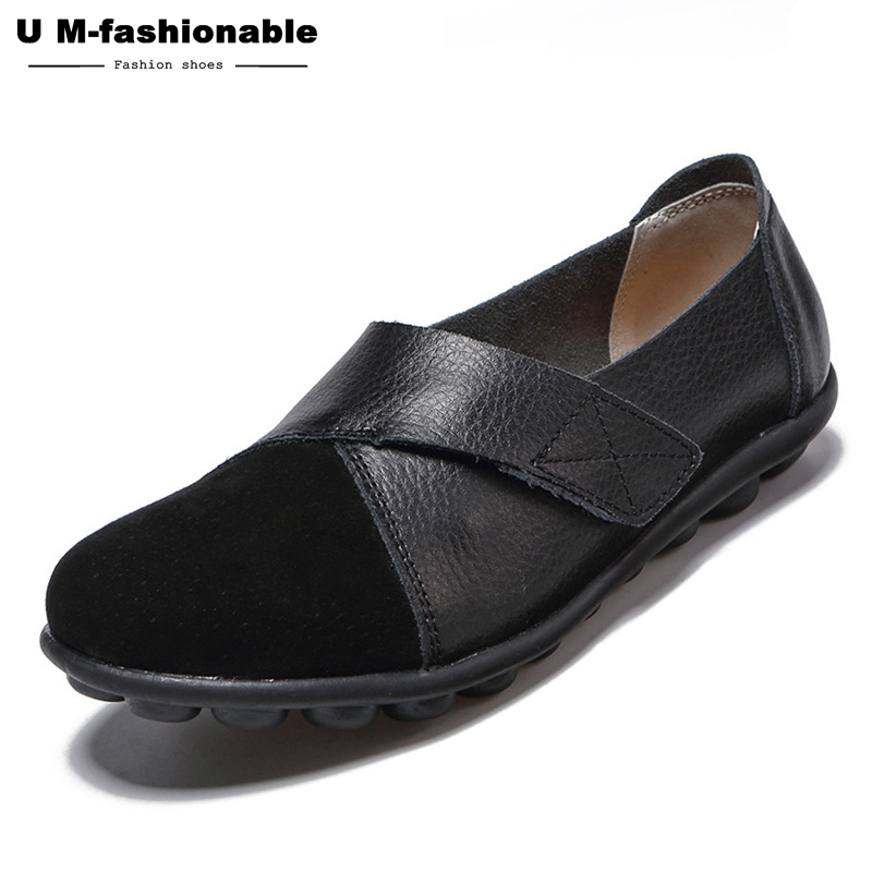 Women&apos;s Shoes Leather Casual Round Toe Moccasins Comfort Driving Loafers Comfort Walking Flat Shoes