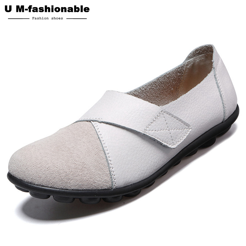 Women&apos;s Shoes Leather Casual Round Toe Moccasins Comfort Driving Loafers Comfort Walking Flat Shoes