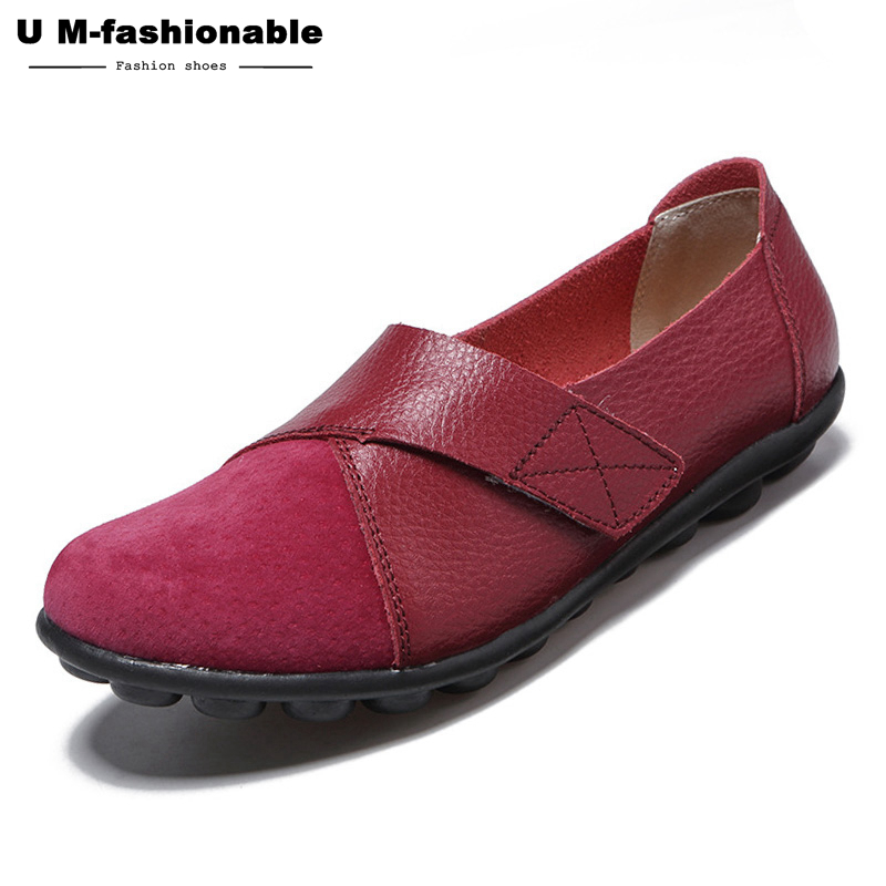 Women&apos;s Shoes Leather Casual Round Toe Moccasins Comfort Driving Loafers Comfort Walking Flat Shoes