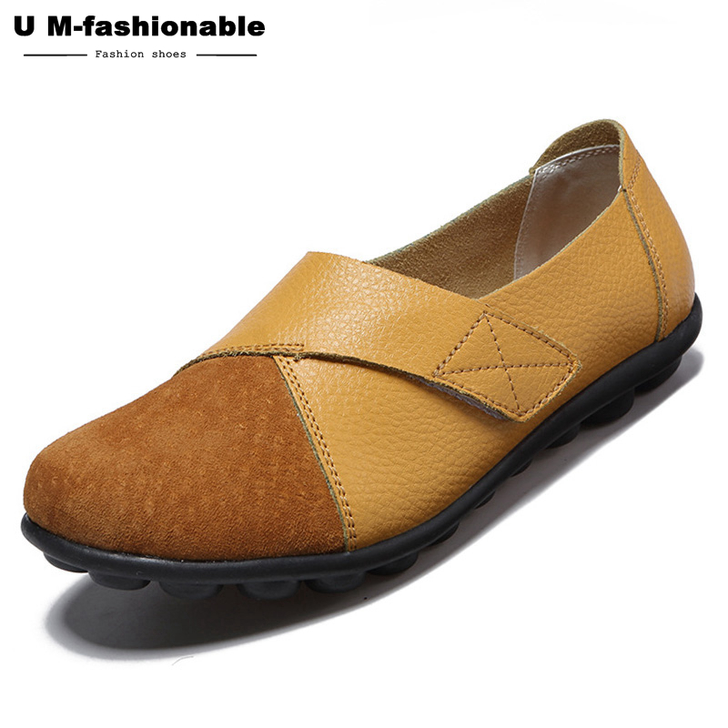 Women&apos;s Shoes Leather Casual Round Toe Moccasins Comfort Driving Loafers Comfort Walking Flat Shoes