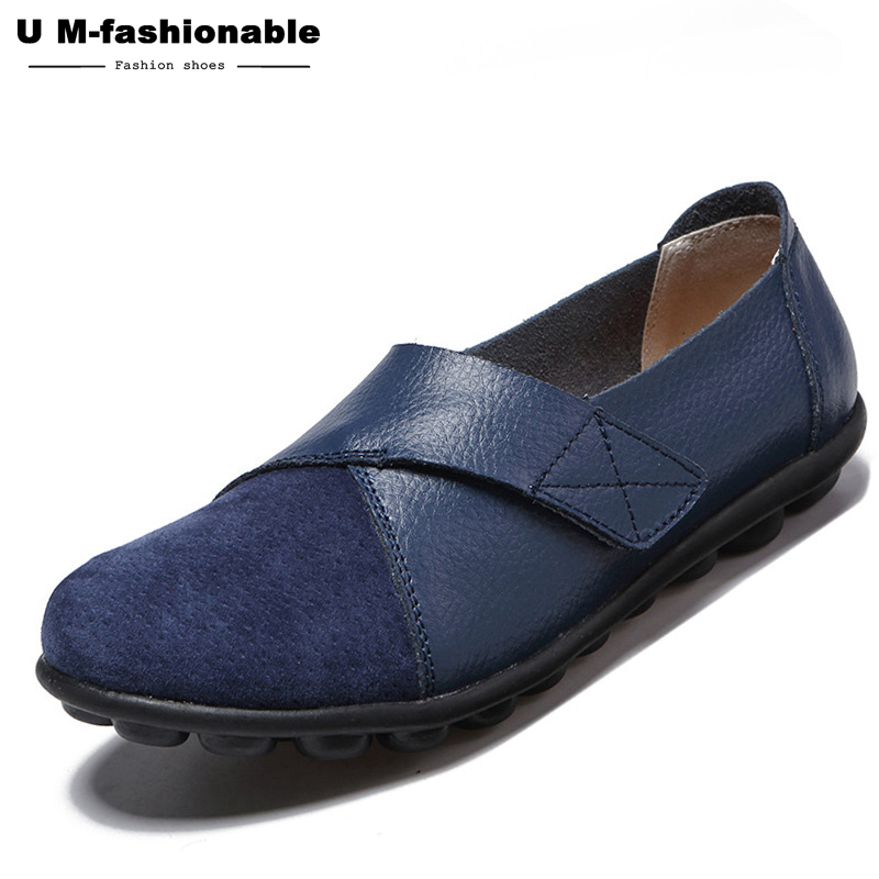 Women&apos;s Shoes Leather Casual Round Toe Moccasins Comfort Driving Loafers Comfort Walking Flat Shoes