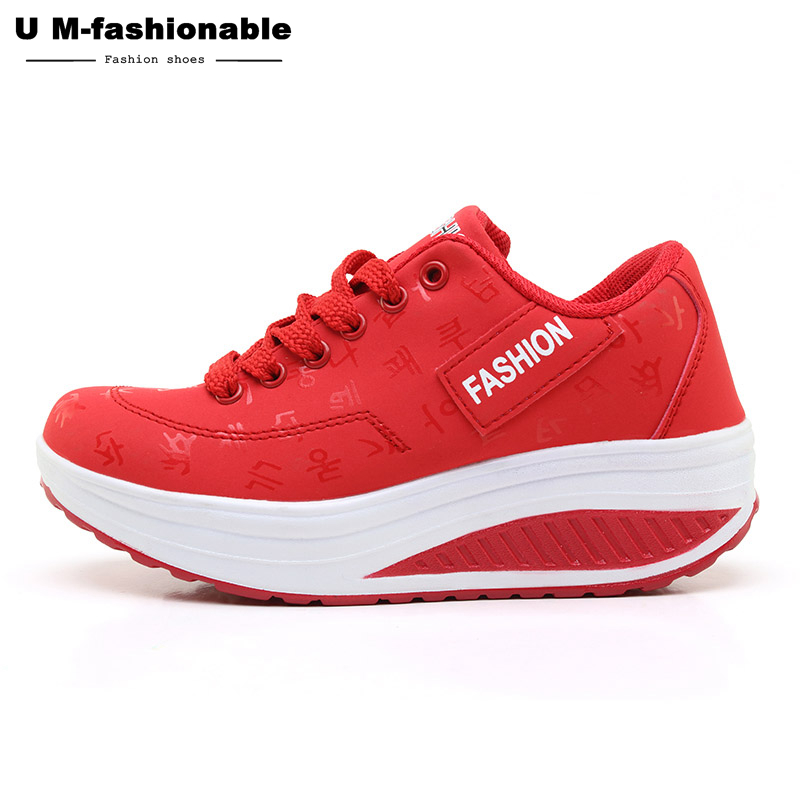 Platform Sneakers Women Wedges Sport Shoes Ladies Fitness Running Shoes Walking Footwear Plus Size