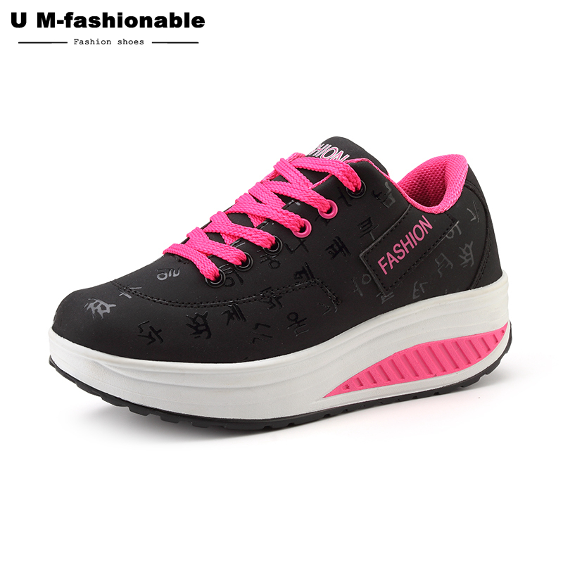 Platform Sneakers Women Wedges Sport Shoes Ladies Fitness Running Shoes Walking Footwear Plus Size