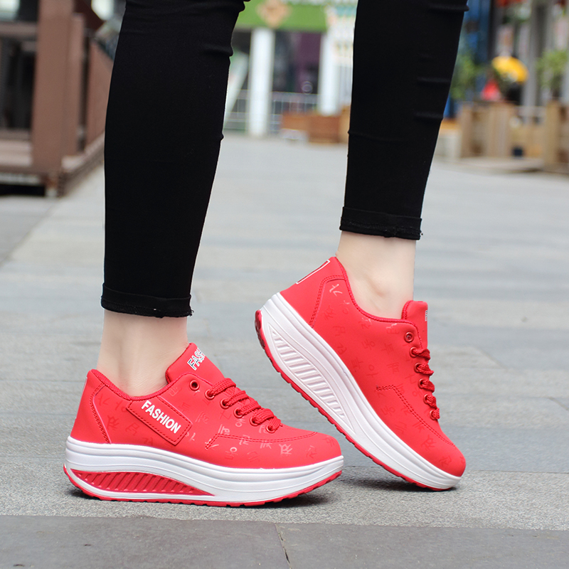 Platform Sneakers Women Wedges Sport Shoes Ladies Fitness Running Shoes Walking Footwear Plus Size