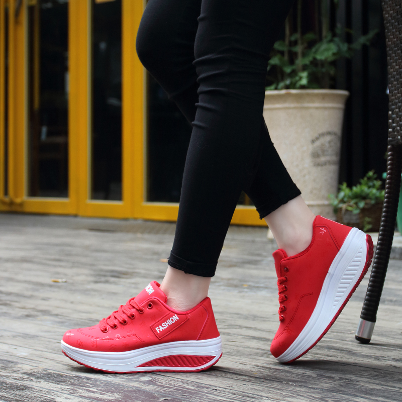 Platform Sneakers Women Wedges Sport Shoes Ladies Fitness Running Shoes Walking Footwear Plus Size