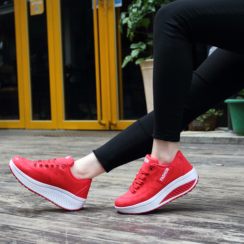 Platform Sneakers Women Wedges Sport Shoes Ladies Fitness Running Shoes Walking Footwear Plus Size