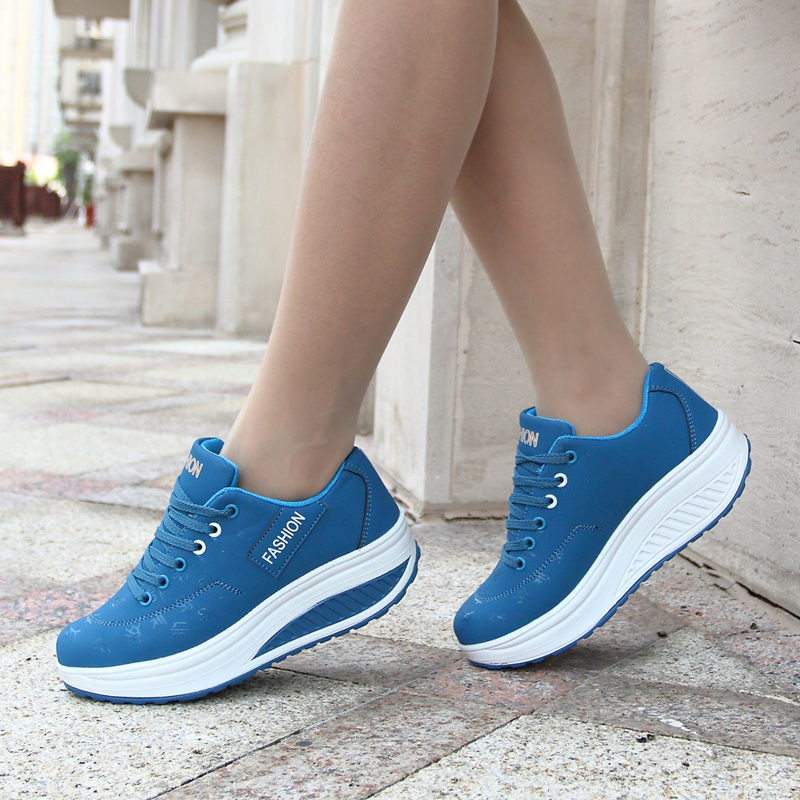 Platform Sneakers Women Wedges Sport Shoes Ladies Fitness Running Shoes Walking Footwear Plus Size