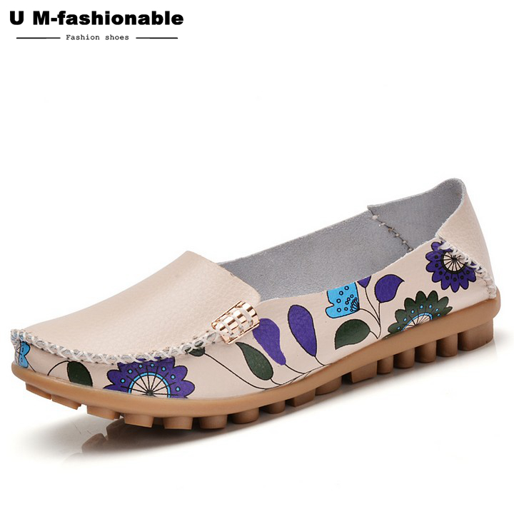 Women Flats Genuine Leather Shoes Slip on Ballet Flats Ballerinas Moccasins Loafers Shoes