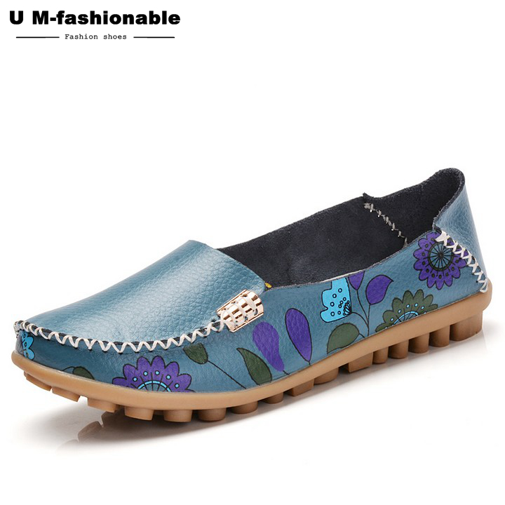 Women Flats Genuine Leather Shoes Slip on Ballet Flats Ballerinas Moccasins Loafers Shoes