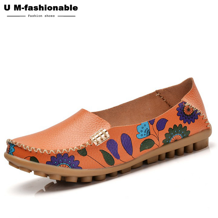 Women Flats Genuine Leather Shoes Slip on Ballet Flats Ballerinas Moccasins Loafers Shoes