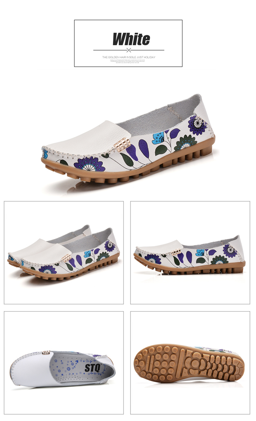 Women Flats Genuine Leather Shoes Slip on Ballet Flats Ballerinas Moccasins Loafers Shoes