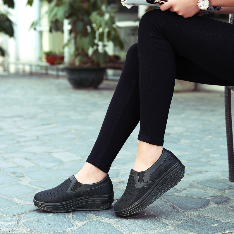 Women&apos;s Loafers Flat Platforms Female Shoe Casual Wedges Ladies Shoes Height Increasing Footwear