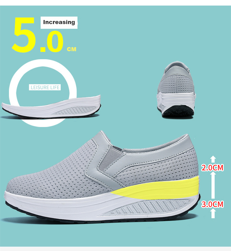 Women&apos;s Loafers Flat Platforms Female Shoe Casual Wedges Ladies Shoes Height Increasing Footwear