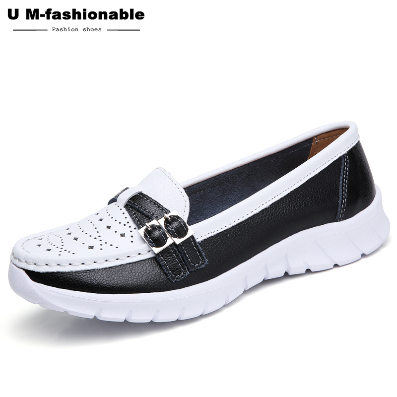 Women Flats Mary Jane Leather Shoes Slip on Ballet Flats Ballerines Flats Woman Flat Loafers