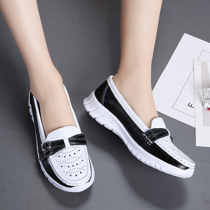 Women Flats Mary Jane Leather Shoes Slip on Ballet Flats Ballerines Flats Woman Flat Loafers