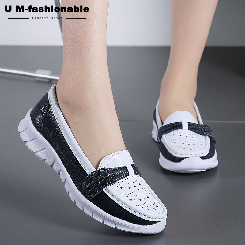 Women Flats Mary Jane Leather Shoes Slip on Ballet Flats Ballerines Flats Woman Flat Loafers