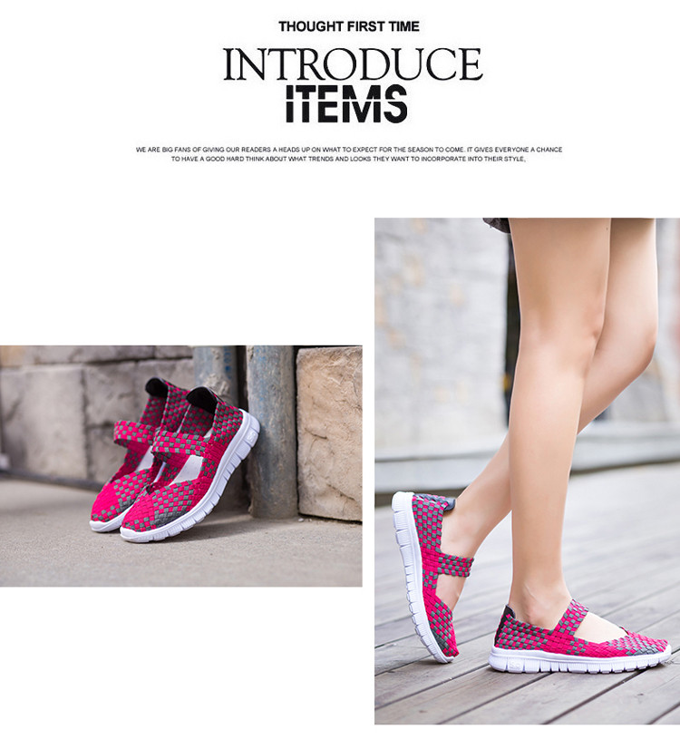 Women Flats Casual Sneakers Sandals Summer Breathable Comfortable Woven Shoes