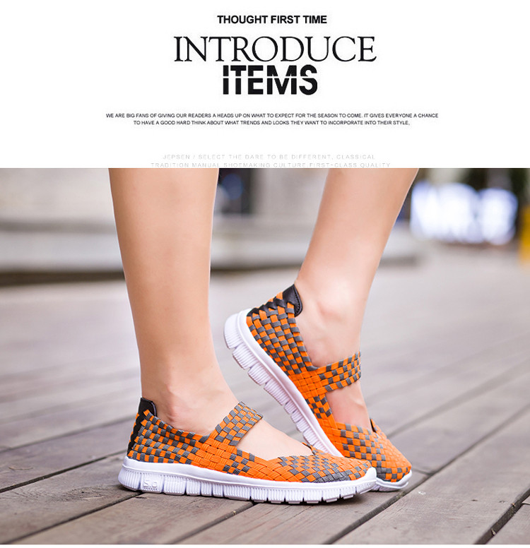 Women Flats Casual Sneakers Sandals Summer Breathable Comfortable Woven Shoes