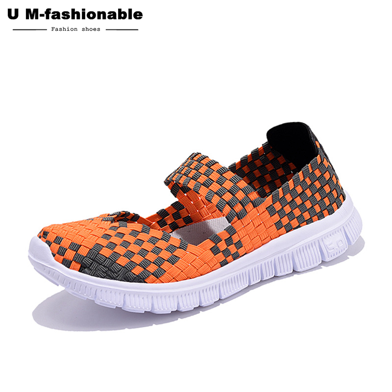 Women Flats Casual Sneakers Sandals Summer Breathable Comfortable Woven Shoes