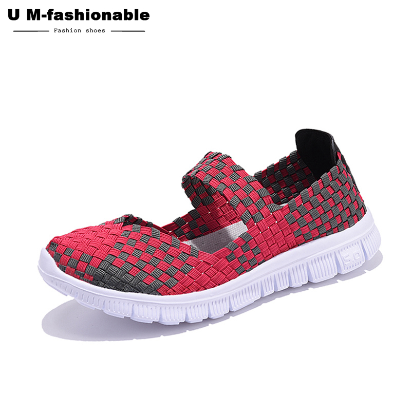 Women Flats Casual Sneakers Sandals Summer Breathable Comfortable Woven Shoes