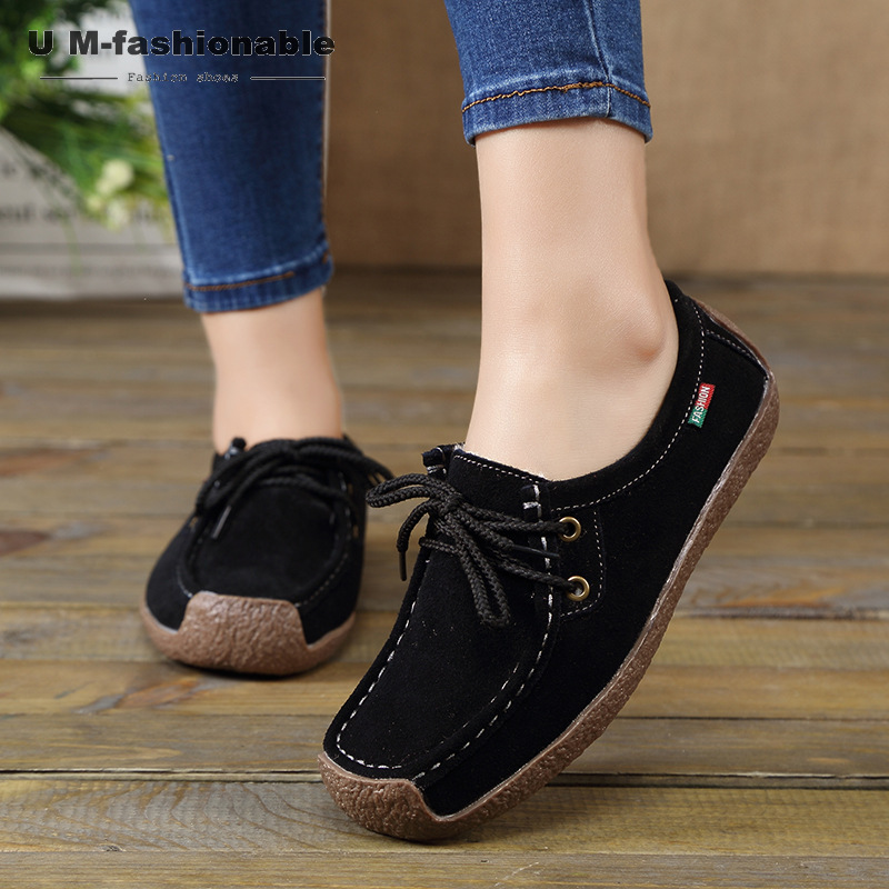 Women Shoes Flats Leather Sneakers Women Comfortable Female Casual Walking Footwear Fashion Large Size Loafers Shoes Women