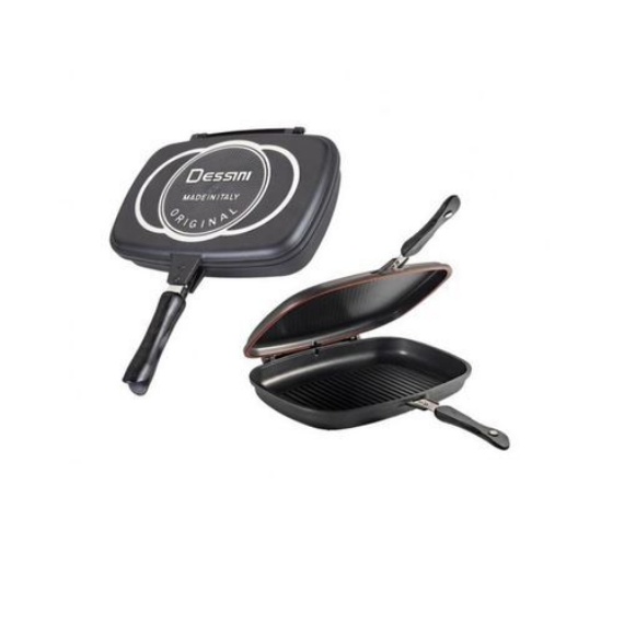 Dessini Double Pan /Meat Grill Non Stick-Grey