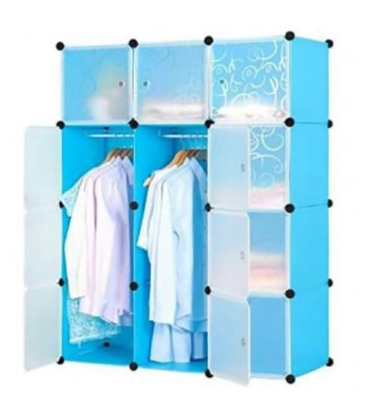 Portable 3 Column Plastic Wardrobe