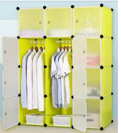 Portable 3 Column Plastic Wardrobe