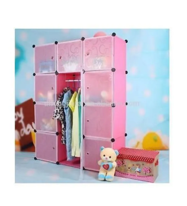 Portable 3 Column Plastic Wardrobe