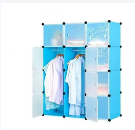 Portable 3 Column Plastic Wardrobe
