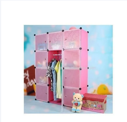 Portable 3 Column Plastic Wardrobe