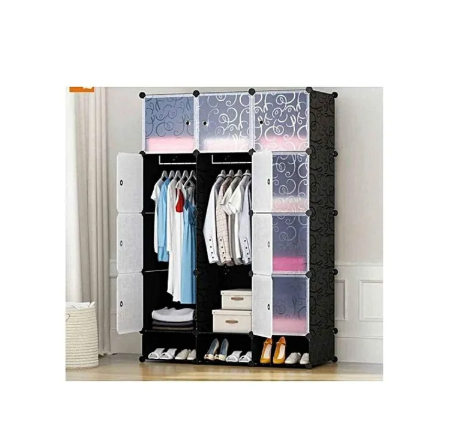 Portable 3 Column Plastic Wardrobe