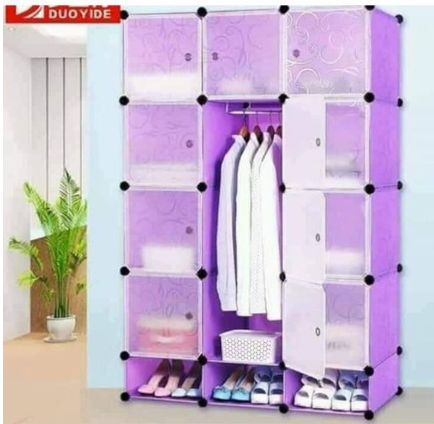Portable 3 Column Plastic Wardrobe  Home Storage & Organization