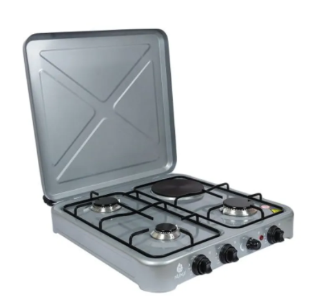 Nunix 3 gas + 1 Electric hot plate stove, table top cooker
