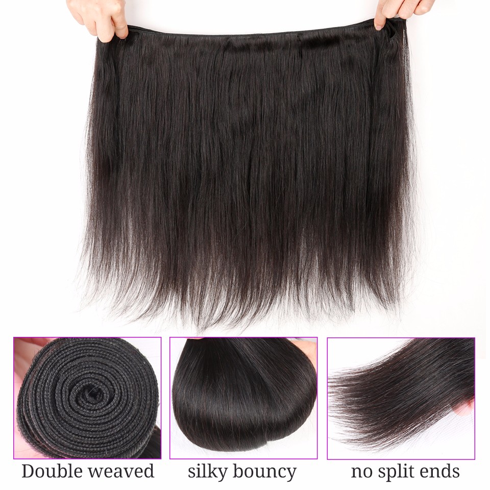 Miss Luna Hair Brazilian Virgin Human Hair Bundles 1 Bundle 50g Straight Human Hair Weave For Wigs Natural Black Color