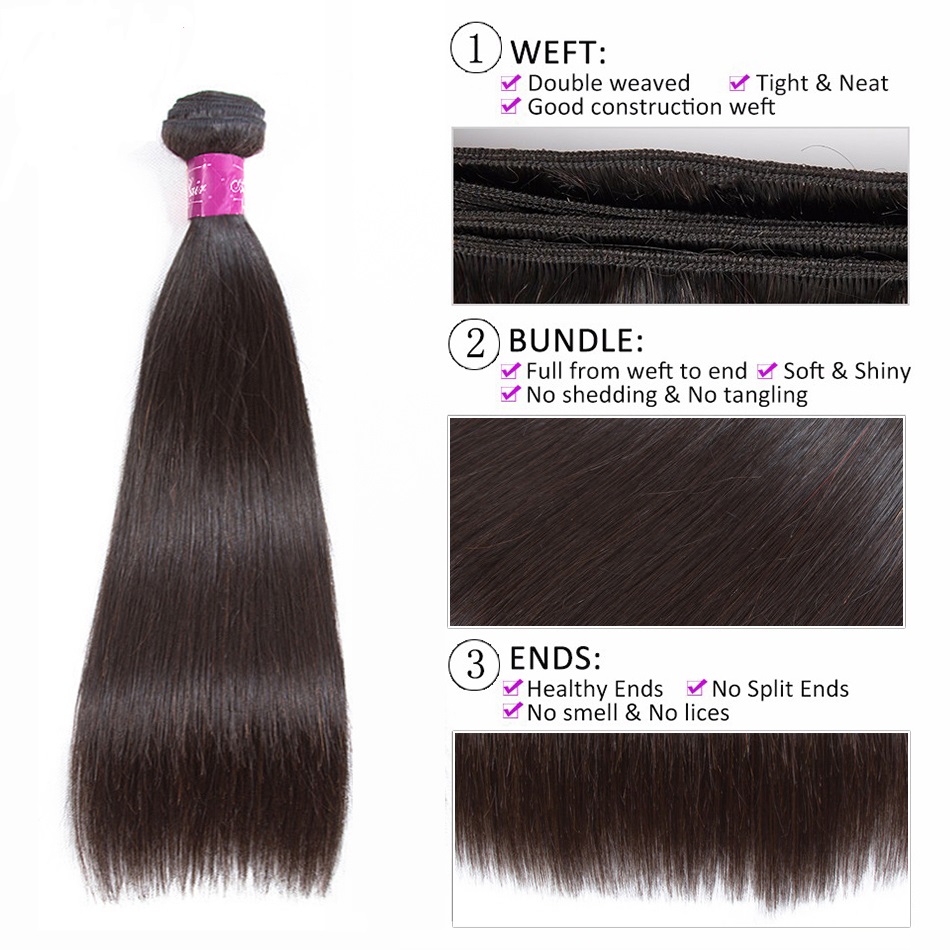 Miss Luna Hair Brazilian Virgin Human Hair Bundles 1 Bundle 50g Straight Human Hair Weave For Wigs Natural Black Color