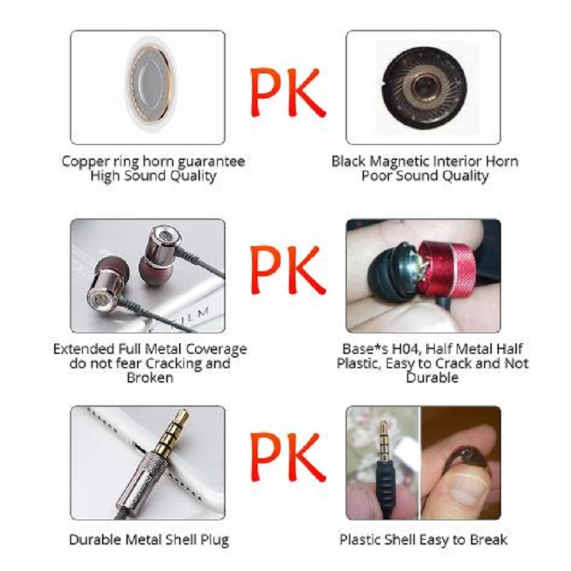 Black friday wired earphones with two in-Ear Sport with microphone for smart cell phone