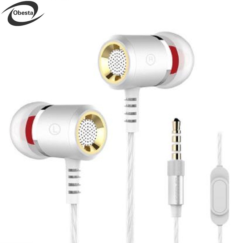 Black friday wired earphones with two in-Ear Sport with microphone for smart cell phone