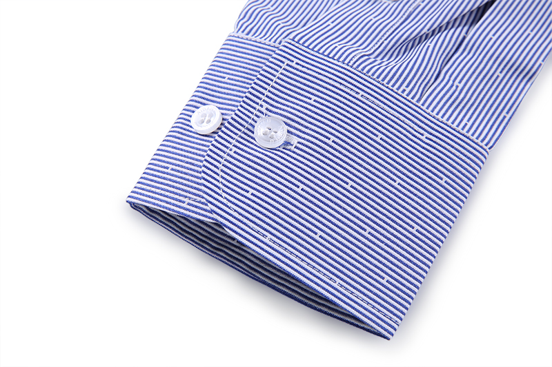 Aidailu Men's Official Shirt Professional Wear Casual Business Work Cotton Polka Long-sleeve Striped Pattern Non-Iron Dress Shirt With Front Pocketclothe