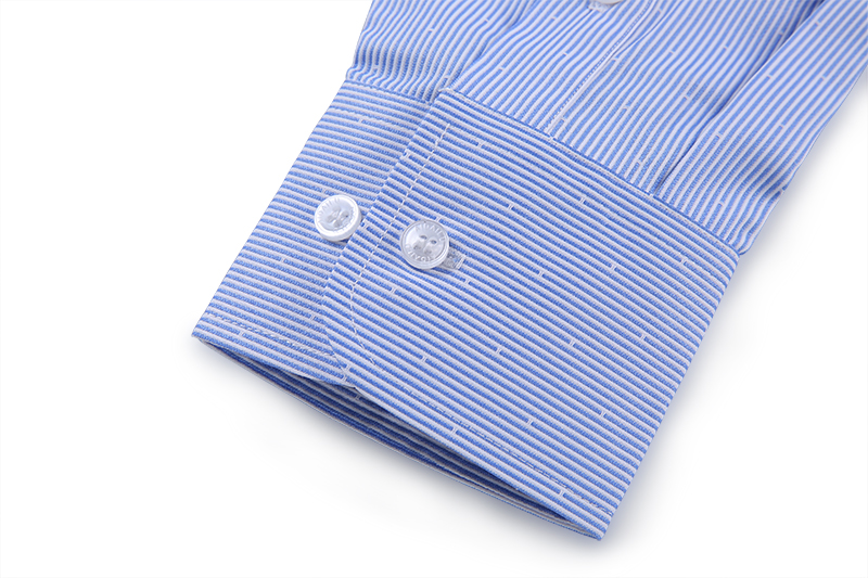 Aidailu Men's Official Shirt Professional Wear Casual Business Work Cotton Polka Long-sleeve Striped Pattern Non-Iron Dress Shirt With Front Pocketclothe