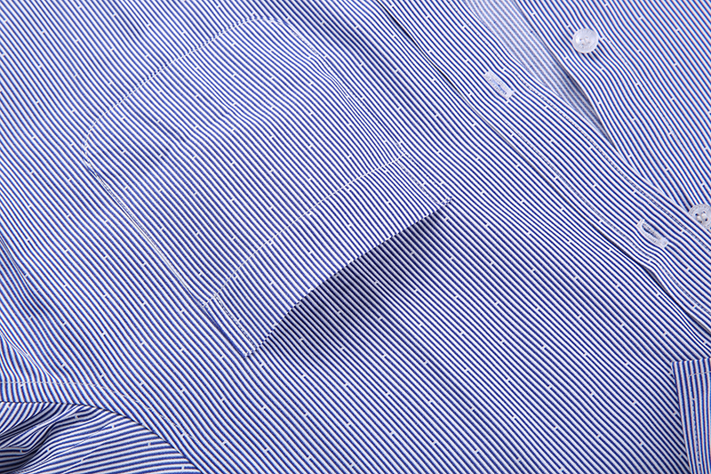 Aidailu Men's Official Shirt Professional Wear Casual Business Work Cotton Polka Long-sleeve Striped Pattern Non-Iron Dress Shirt With Front Pocketclothe