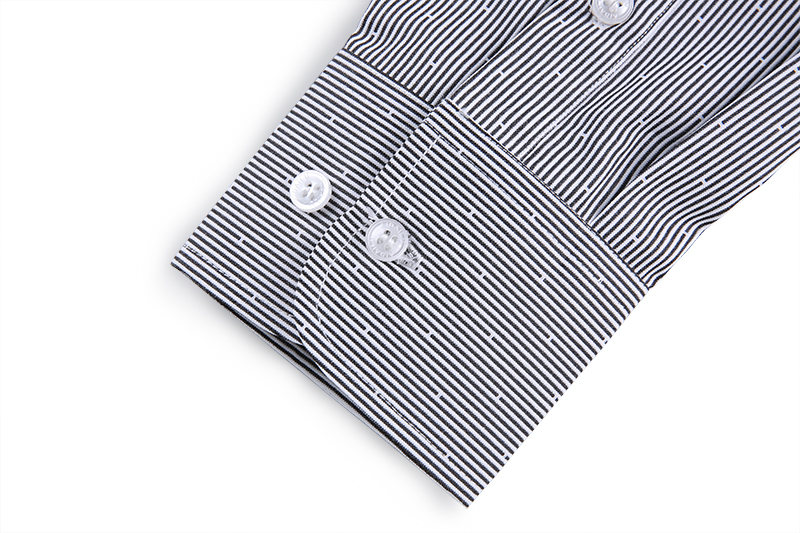 Aidailu Men's Official Shirt Professional Wear Casual Business Work Cotton Polka Long-sleeve Striped Pattern Non-Iron Dress Shirt With Front Pocketclothe